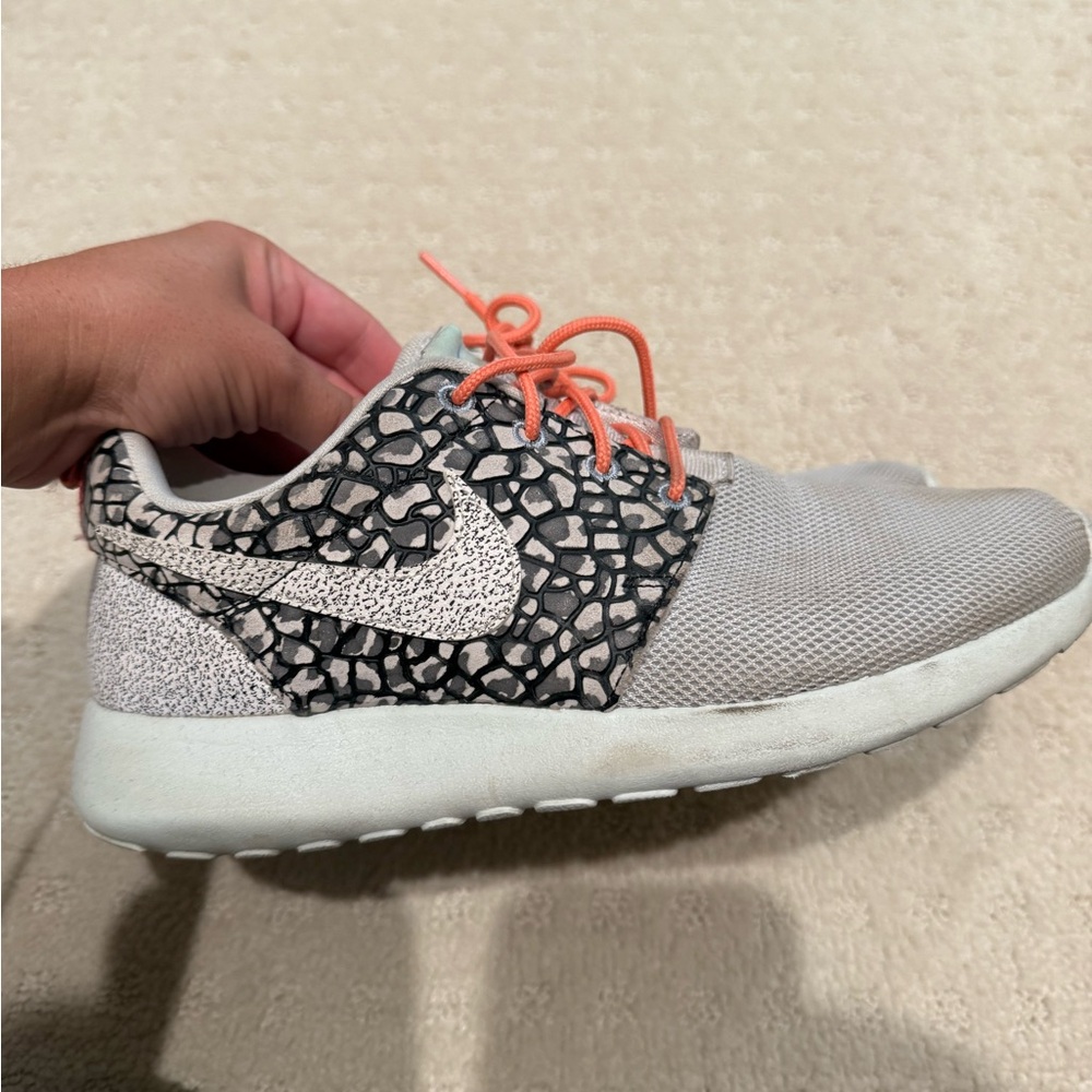 Nike Gray and Black Sneakers with Orange Laces